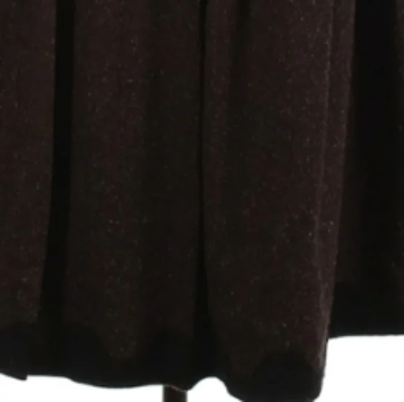 TOCCA Designer Full Skirt Reversible Brown Black Tweed Feminine Lace Trim 8